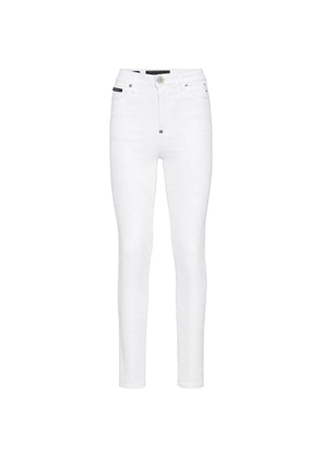 Philipp Plein high-waist jeggins - White