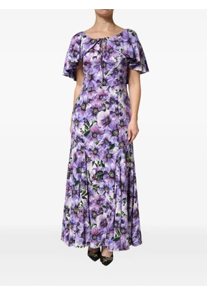 Dolce & Gabbana floral-print maxi dress - Purple