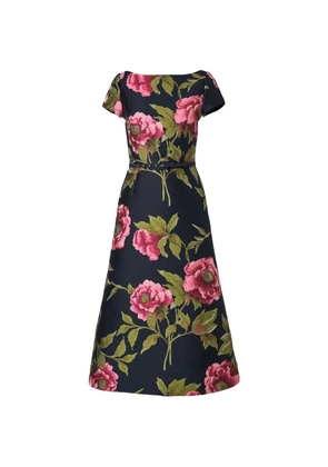 Carolina Herrera foral-pattern midi dress - Blue