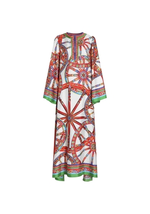 Dolce & Gabbana Carretto-print twill kaftan dress - White
