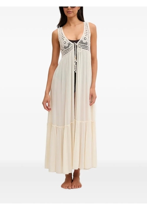 TWINSET crochet-knit midi beach dress - Neutrals
