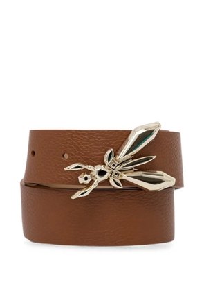 Patrizia Pepe Fly pebbled-calf leather belt - Brown