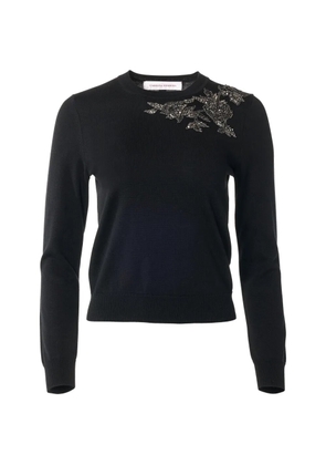 Carolina Herrera floral-embroidered sweater - Black