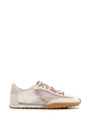 Hoff Bridge gingham-lace suede-panels sneakers - White