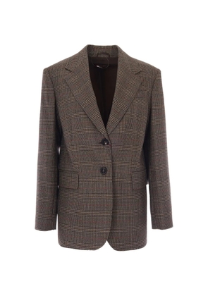 Max Mara check-pattern wool blazer - Brown