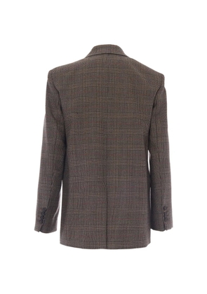 Max Mara check-pattern wool blazer - Brown