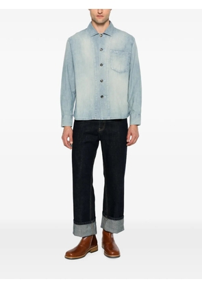 JW Anderson Chambray logo-patch chest-pocket cotton shirt - Blue