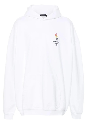 Balenciaga embroidered-logo hoodie - White