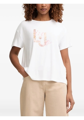 LIU JO paisley-print logo-print T-shirt - White
