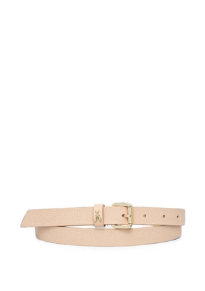 Patrizia Pepe Fly-plaque pebbled-calf leather belt - Neutrals