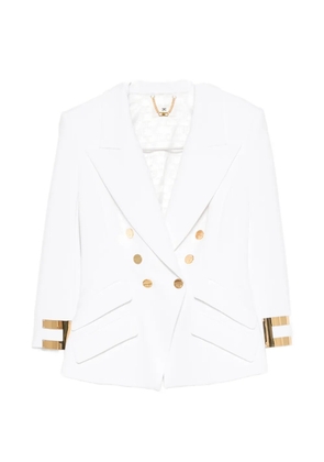Elisabetta Franchi double-breasted three-quarter sleeve jacket - White