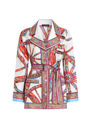 Dolce & Gabbana Carretto-print silk twill vanity shirt - Black