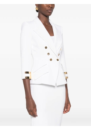 Elisabetta Franchi double-breasted three-quarter sleeve jacket - White