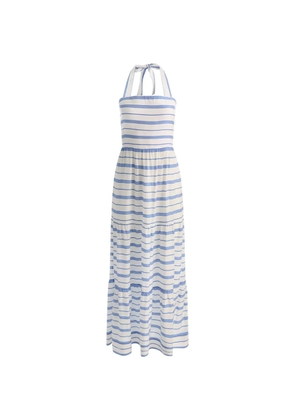 alice + olivia Saige halterneck tiered maxi dress - White