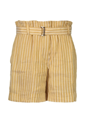 Brunello Cucinelli striped-pattern belted shorts - Yellow