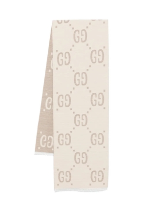 Gucci GG jacquard wool silk scarf - 9279 WHITE