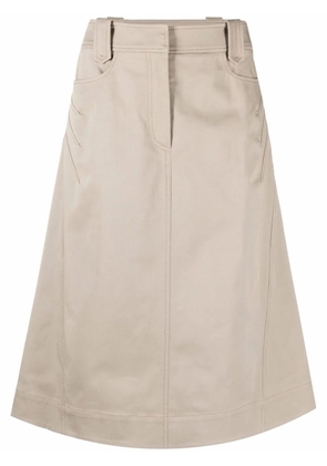 Alberta Ferretti four-pocket cotton A-Line skirt - Neutrals