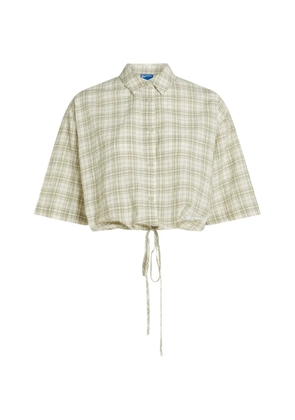 Karl Lagerfeld Jeans boxy checked blouse - White