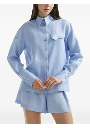 Mia Peculiar Wave linen shirt - Blue