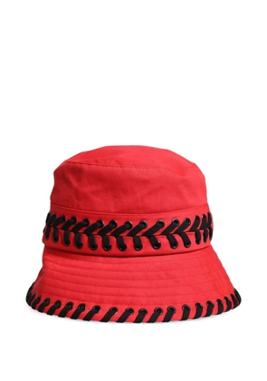 Dolce & Gabbana lace-up wide-brim bucket hat - Red