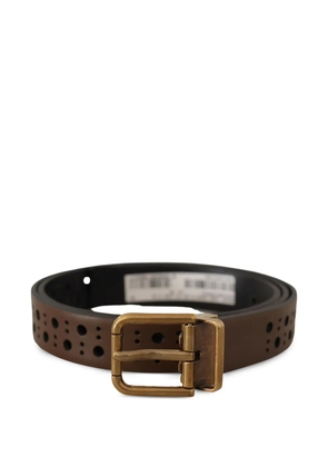 Dolce & Gabbana perforated leather belt - Brown