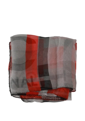 Costume National logo-print silk scarf - Grey