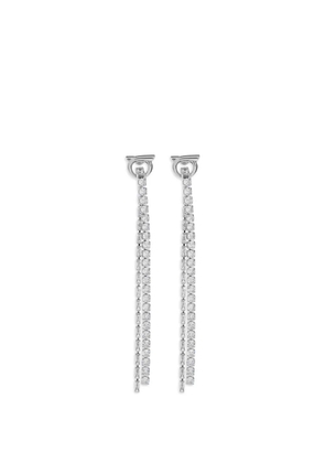 Ferragamo Gancini crystal-embellished drop earrings - Silver