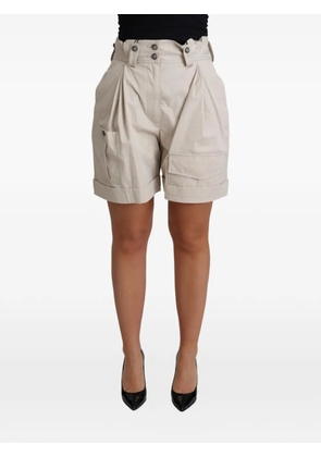 Dolce & Gabbana pleated high-waist shorts - Neutrals