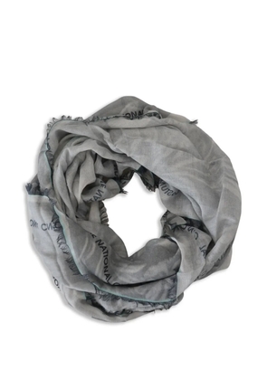 Costume National floral-print fringed scarf - Grey