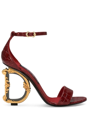 Dolce & Gabbana Baroque DG-heel leather sandals - Red