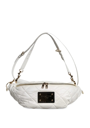 Dolce & Gabbana quilted logo-plaque belt bag - White