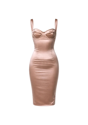 Dolce & Gabbana satin-finish bustier midi dress - Pink