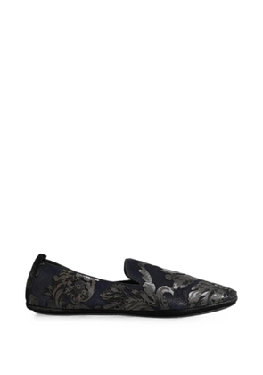Dolce & Gabbana floral-jacquard loafers - Blue