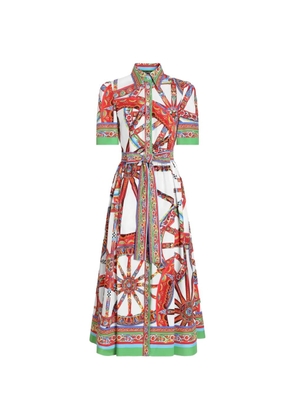 Dolce & Gabbana Carretto-print poplin shirt dress - White