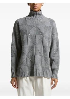 Peserico geometric sequin-embellished sweater - Grey