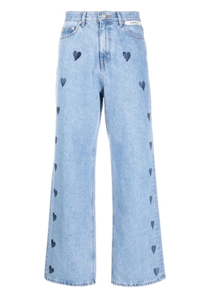 Kimhekim heart-print flared jeans - Blue