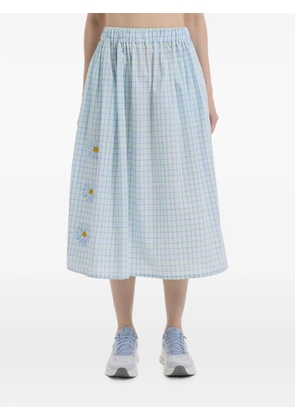 Joshua Sanders gingham-check floral-print midi skirt - White
