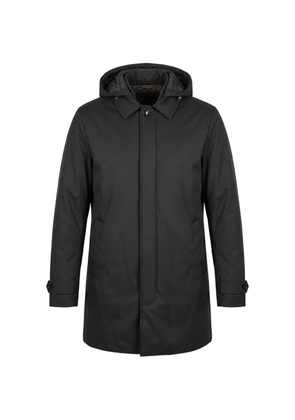 Moorer hooded button-up coat - Black