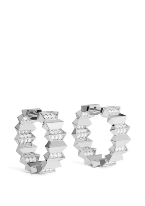 APM Monaco Up and Down hoops earrings - White