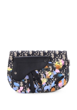 Christian Dior Pre-Owned Saddle Messenger Pouch Alex Foxton Floral Oblique Canvas crossbody bag - Blue