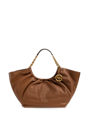 Michael Michael Kors ruched chain-link tote bag - Brown