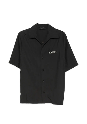 AMIRI logo-embroidered camp-collar shirt - Black