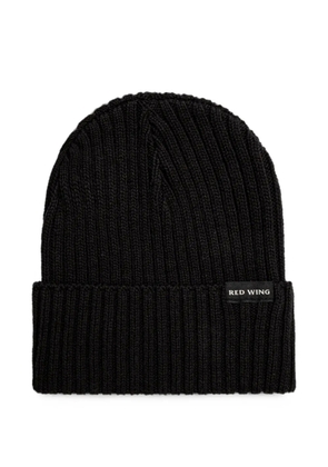 Red Wing Shoes Shaniko ribbed label beanie hat - Black