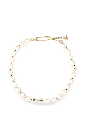 Prada pearl-embellished safety-pin necklace - Gold