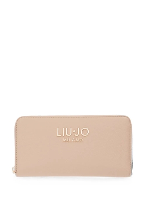 LIU JO large logo-plaque wallet - Neutrals