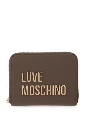 Love Moschino logo zip wallet - Brown