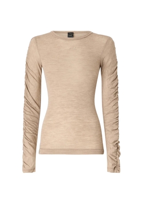 PINKO ruched long-sleeve top - Neutrals
