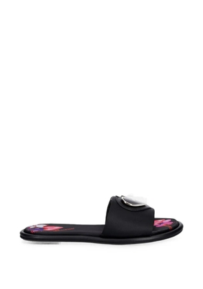 Love Moschino heart-plaque sandals - Black