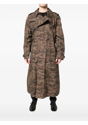 Dolce & Gabbana camouflage-print double-breasted trench coat - Neutrals