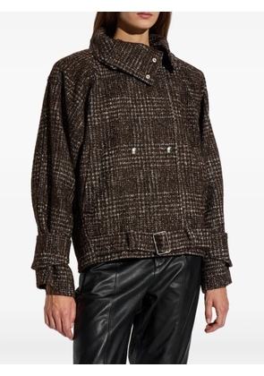 IRO check-pattern belted jacket - Brown